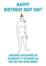 Birthday card - nude male - celebrate naked created by Berrimans Bare All