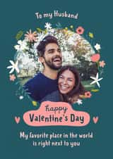 Personalised Valentines Day Photo Card created by Evie Garnett Designs - Cute Valentine's Day Card - For Husband - Next To You