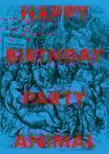 Fun Birthday Card - Party Animal - Vintage Image created by OBJECTABLES