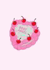 Cute Cake Card For Girls - Vintage Heart Cake With Frosting - Perfect For Teens created by Studio GRL UK