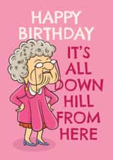 Funny Birthday Card - Downhill - Saggy Boobs created by AbiGoLucky