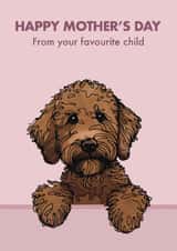 Cute Mother’s Day Card - Chocolate Labradoodle - From The Dog created by Choo Choo 