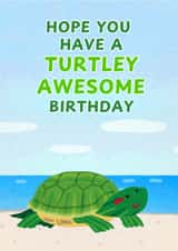 Cute Turtle Pun Kids Birthday Card created by DigitalBunny
