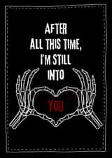 Elder emo skeleton valentine anniversary card created by Big Charlotte Draws