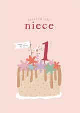 Cute 1st Birthday Card For A Lovely Niece - Birthday Cake - First Birthday created by Too Wordy