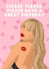 Cute Birthday Card - Please Have A Great Birthday - Sabrina Carpenter created by Pink Peach Cards