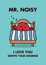 Mr. Noisy - Snoring Partner - Humorous Valentine's Day Card created by Mr. Men