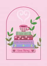 Pretty Anniversary Card - Lovely Valentines Card - Favourite Love Story - Books created by Danielle’s Doodles