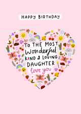 Cute Birthday Card  - Kind And Loving Daughter created by Macie Dot Doodles