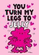 Funny Mr. Jelly Valentines, Anniversary Card for Him, Her created by Mr. Men