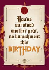 Funny Birthday Card - The Traitors - Survived Another Year created by Mrs Best Paper Co.