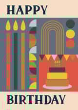 Classic Birthday Card - Cake And Candles created by Jessie Maeve Studio