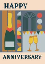 Arty Anniversary Card - Champagne - Modern created by Jessie Maeve Studio