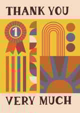 Arty Thank You Card - Thank You Very Much - Abstract Design created by Jessie Maeve Studio