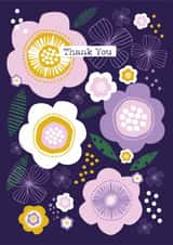 Pretty Thank You Card - Floral - Flowers created by Kath Watmough Designs