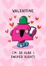 Cute Valentine's Day Card - Mr Men - Swiped Right created by Mr. Men