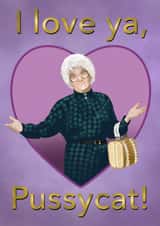 Funny Valentine’s Day card - Sophia Petrillo Golden Girls - I love ya, pussycat! created by Arlo & Co. Design