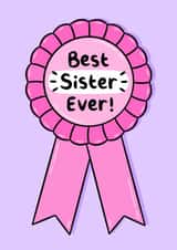 Cute Birthday Card - Best Sister Ever created by Holly Murray Doodles