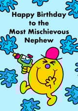 Cute Birthday Card - For Him - The Most Mischievous Nephew created by Mr. Men