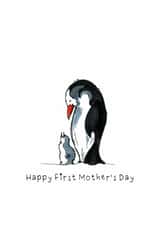 Cute Mother's Day Card - First Mother's Day - Penguins created by Doodle Keg