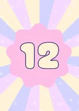 Cute Birthday Card - 12th - For Her created by GawjusCards