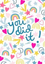 Fun Congratulations Card - You Did It! - Illustrations created by Sticky Tape Kate