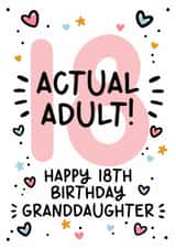 Cute 18th Birthday Card - 18th - For Granddaughter created by Lyndsay Moon
