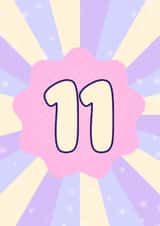 Cute Birthday Card - For Her - 11th Birthday created by GawjusCards