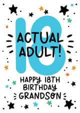 Cute Birthday Card - For Grandson - 18th created by Lyndsay Moon