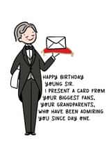 Cute Birthday Card - For Grandson - Butler created by Lyndsay Moon