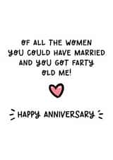 Fun Anniversary Card - For Husband - Farty Old Me created by Lyndsay Moon
