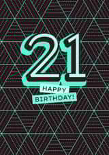 Classic Birthday Card - 21st - Geometric created by Evie Garnett Designs