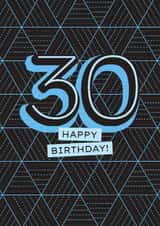 Classic Birthday Card - 30th - Geometric created by Evie Garnett Designs