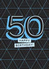 Classic Birthday Card - 50th - Geometric created by Evie Garnett Designs