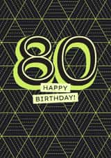 Classic Birthday Card - 80th - Geometric created by Evie Garnett Designs