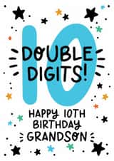Cute 10th Birthday Card - For Grandson - 10th created by Lyndsay Moon