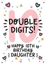 Cute 10th Birthday Card - 10th - For Daughter created by Lyndsay Moon