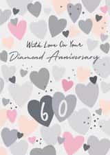 Classic Anniversary Card - 60th - Diamond - Hearts created by Laura Darrington Design Ltd.