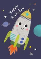 Cute Birthday Card - Space Rocket created by Laura Darrington Design Ltd.