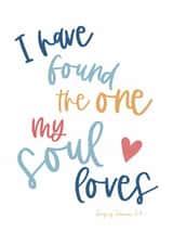 I have found the one my soul loves - Bible verse card - Love note created by Blue Butterfly Paperie
