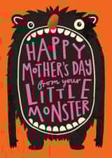 Cute Mother's Day Card - From Your Kid - Little Monster created by AbiGoLucky