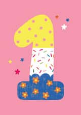 Cute Birthday Card - 1st created by Laura Darrington Design Ltd.