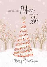 Classic Christmas Card - For Mum - From Son - Merry Christmas created by Rebecca Prinn