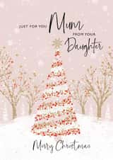 Classic Christmas Card - For Mum - From Daughter - Decorated Tree created by Rebecca Prinn