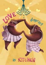 Cute Valentine's Day/Anniversary Card - Dancing - Bears created by Polina Beliaeva