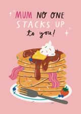 Cute Mother's Day Card - Pancake Pun - No One Stacks Up To You! created by Alice Mole Illustration