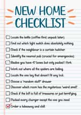 Funny New Home Checklist for Family or Friends created by David Speed Design