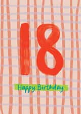 Classic Birthday Card - 18th - Hand Painted created by Sweetlove Press