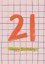 Classic Birthday Card - 21st - Hand Painted created by Sweetlove Press