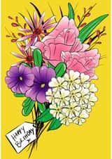 Pretty Birthday Card - For Her - Flowers created by Rixon Design